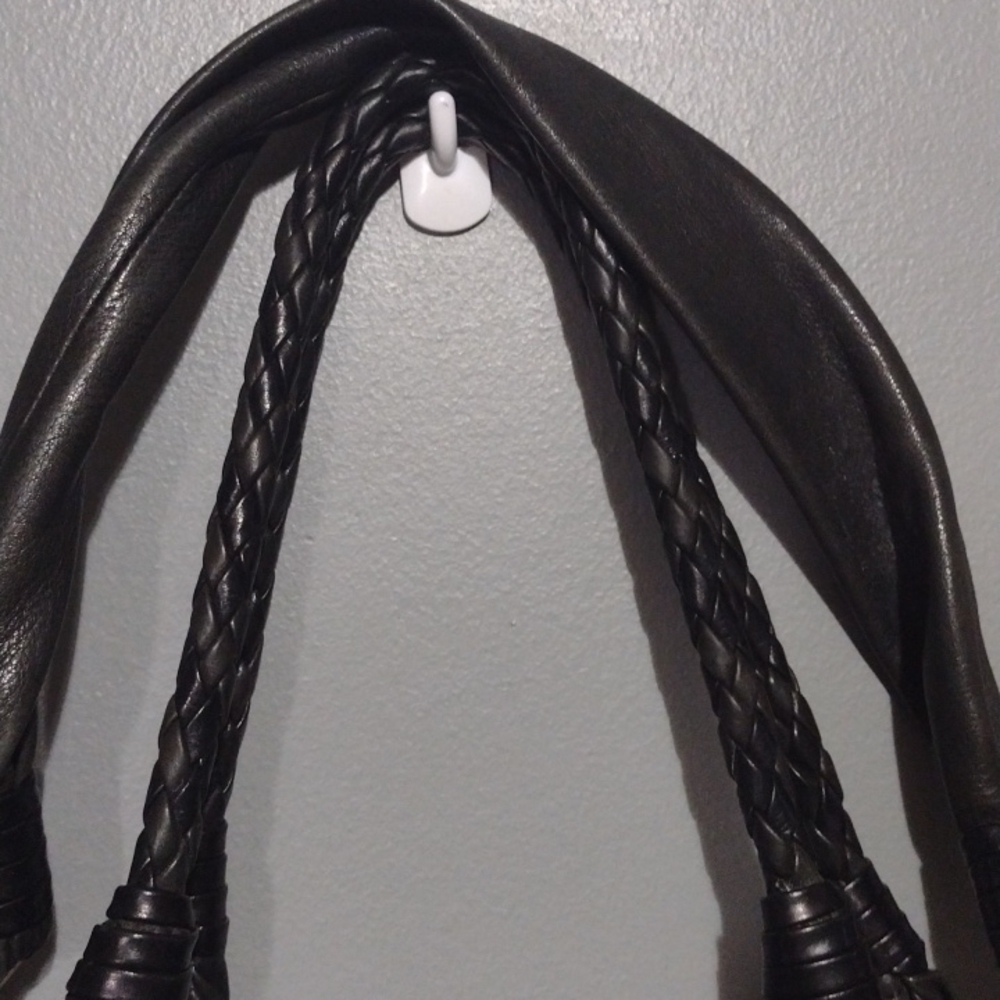 Brighton bucket tote purse leather dark charcoal gray - Picture 9 of 16